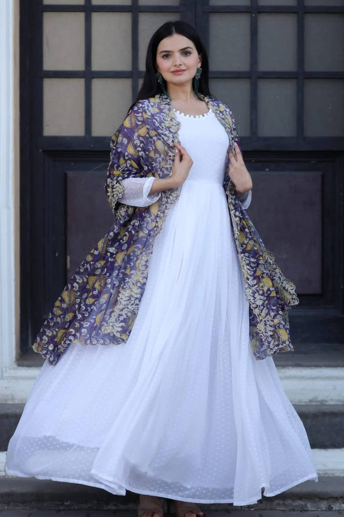 White tulle purple flower short prom dress cocktail dress – shdress